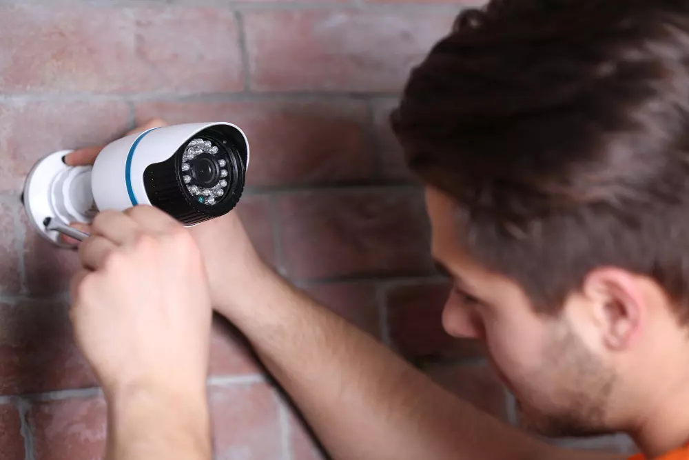Técnico VizIQ dando mantenimiento a cámaras CCTV en Toluca